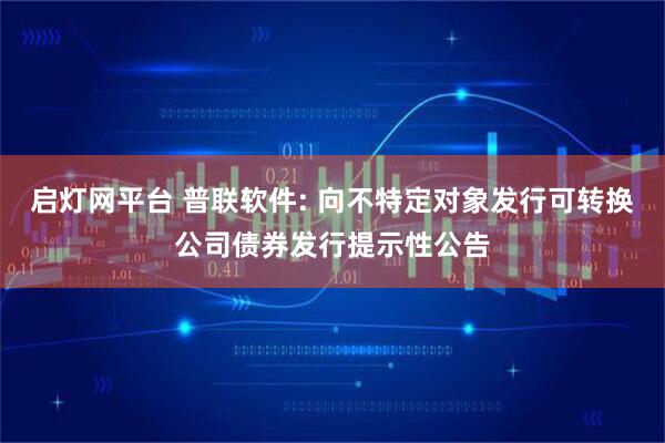 启灯网平台 普联软件: 向不特定对象发行可转换公司债券发行提示性公告