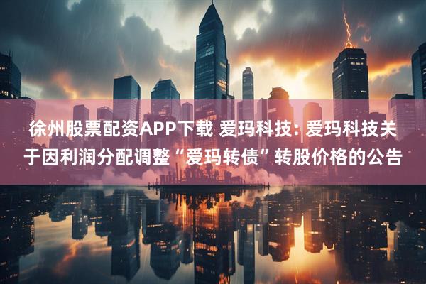 徐州股票配资APP下载 爱玛科技: 爱玛科技关于因利润分配调整“爱玛转债”转股价格的公告
